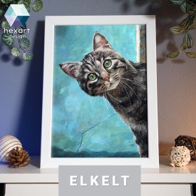 • ELKELT! • Cica portré - Eredeti akril festmény