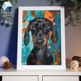 Tacskó portré 01 - eredeti akril festmény