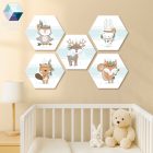 5 kicsi indián - 5 db-os hatszög babaszoba dekoráció