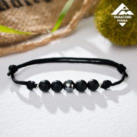 Fazettált ónix és hematit - ásvány karkötő