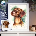 Kutya festmény a saját fotód alapján – kézzel festett eredeti akvarell festmény művészi ajándék 1 vagy 2 kisállatról, több méretben, ajándék kerettel