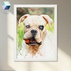 Kutya festmény a saját fotód alapján – kézzel festett eredeti akvarell festmény művészi ajándék 1 vagy 2 kisállatról, több méretben, ajándék kerettel