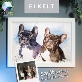   • ELKELT! • 2 Kutyás portré - Eredeti akvarell festmény