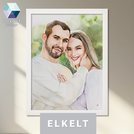 - ELKELT! - Páros portré - Eredeti akvarell festmény