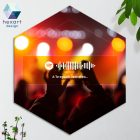 Interaktív Spotify-s zenés dekoráció (3 különböző koncert/buli háttérrel, egyedi szöveggel és zenével)