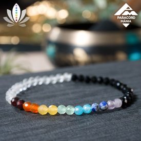 7 Csakra karkötő - hegyikristállyal és ónixxal 