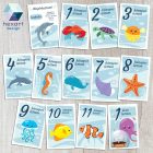 Vízi világ babakártyák - egyedi megérkeztem szöveggel