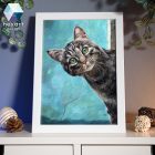 Akril cicás portré festmény saját fotó alapján – kézzel festett művészi ajándék 1 vagy 2 kisállatról, több méretben, ajándék kerettel 