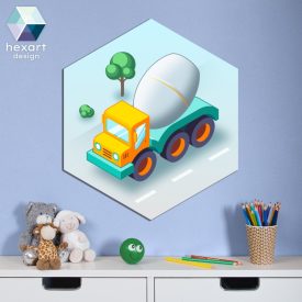 Betonkeverő autó - baba- és gyerekszoba dekoráció