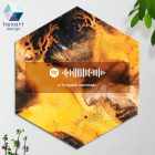Interaktív Spotify-s zenés dekoráció (6 különböző akvarell háttérrel, egyedi szöveggel és zenével)