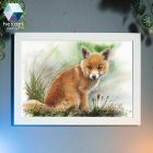 Rókakölyök - eredeti akvarell festmény