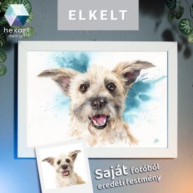   • ELKELT! • Terrier kutyus portré - Eredeti akvarell festmény