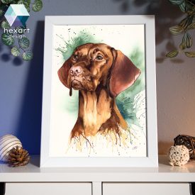 Vizsla portré - eredeti akvarell festmény