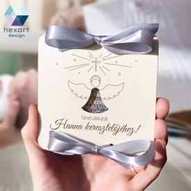   Keresztelő pénzátadó - gravírozott ajándékátadó keresztelőre