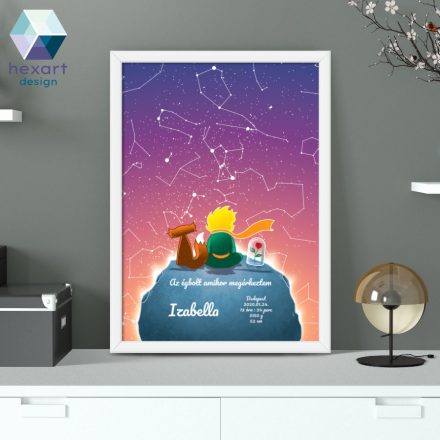 Kis herceg - baba csillagtérkép (digitális nyomtatható fájl)