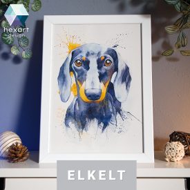 • ELKELT! • Tacskó portré - Eredeti akvarell festmény