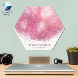 Akvarell pink - csillagtérkép dekoráció