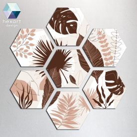 Hexart Plants fali dekoráció - kávé barna