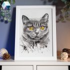 Akvarell cica portré festmény saját fotó alapján – kézzel festett művészi ajándék 1 vagy 2 kisállatról, több méretben, ajándék kerettel