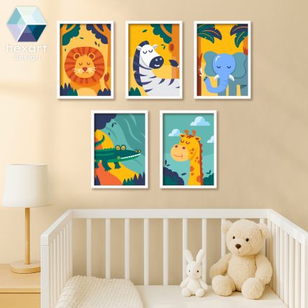 Állati színes kavalkád (5 db digitális nyomtatható fájl)