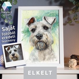   • ELKELT! • Toto a törpe schnauzer emlékőrző portréja - Eredeti akvarell festmény