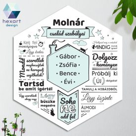 Családi szabályok - egyedi dekoráció (több színben)