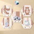 Az erdő kis lakói - 5 db-os hatszög babaszoba dekoráció