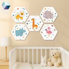 Bohém állatvilág - 5 db-os hatszög babaszoba dekoráció