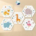 Bohém állatvilág - 5 db-os hatszög babaszoba dekoráció