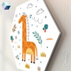 Bohém állatvilág - 5 db-os hatszög babaszoba dekoráció