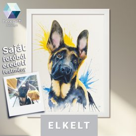   • ELKELT! • Német juhász kutya portré - Eredeti akvarell festmény