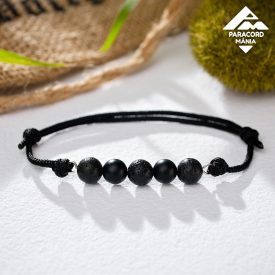 Ónix és lávakő - ásvány karkötő