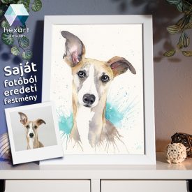   Akvarell kutya portré festmény saját fotó alapján – kézzel festett művészi ajándék 1 vagy 2 kisállatról, több méretben, ajándék kerettel
